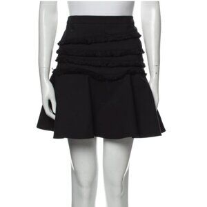Tibi Black Fringe Skirt